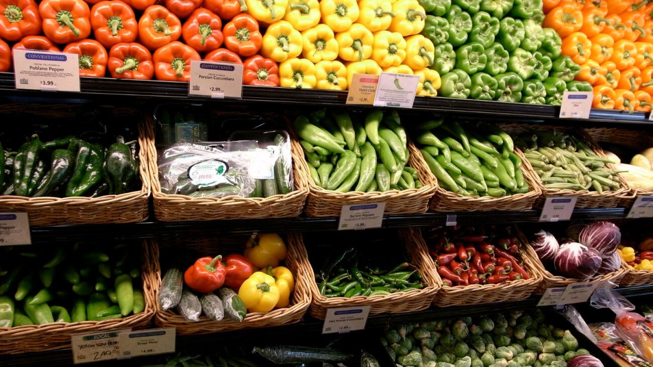 Whole Foods vegetable display