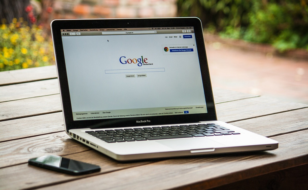 MacBook with Google