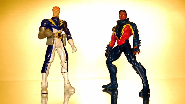 Lightning Lad and Black Lightning figures