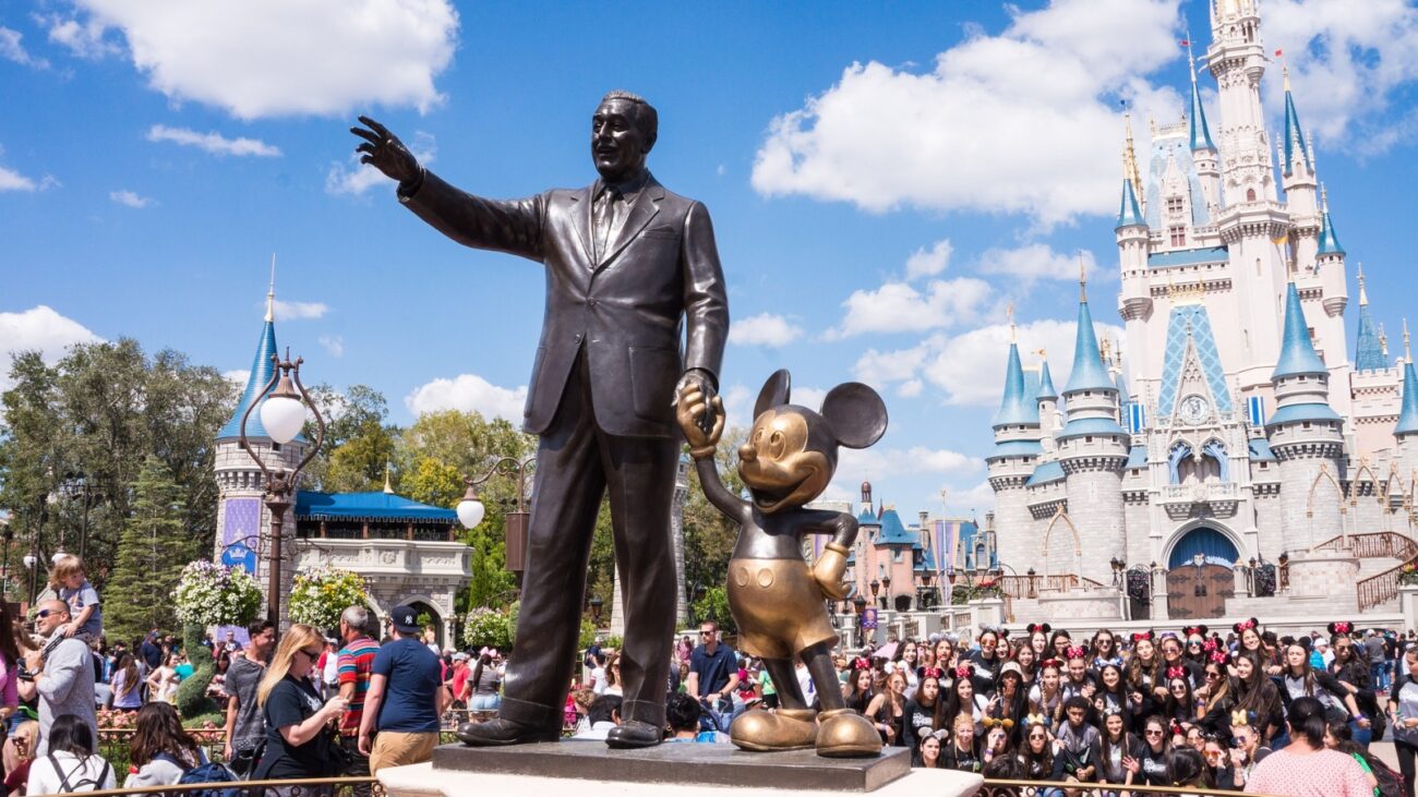 Walt Disney and Mickey Mouse statues