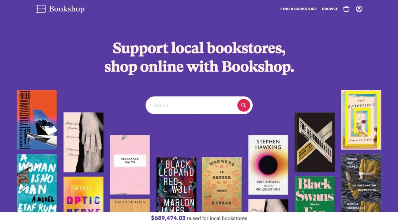 Bookshop.org main page screenshot