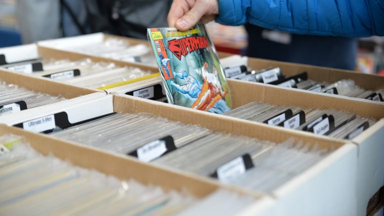 Superman comic in longbox