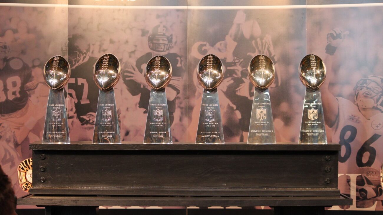 Six Vince Lombardi trophies
