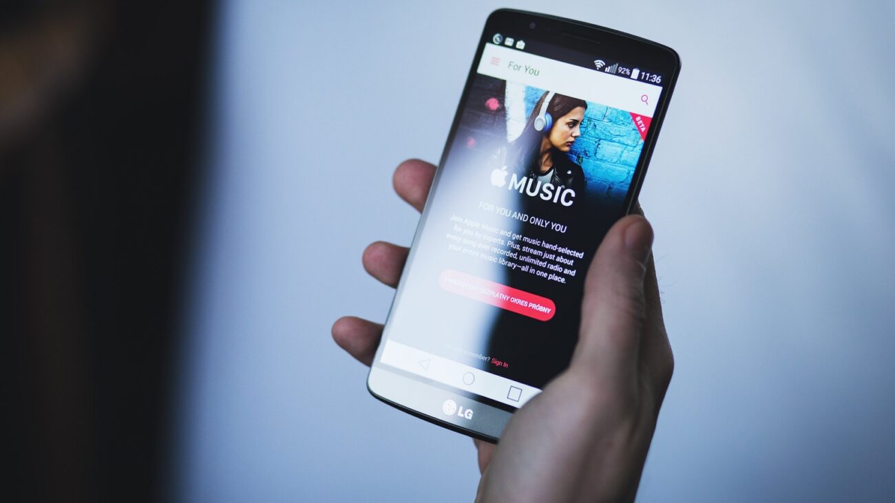 Smartphone displaying Apple Music