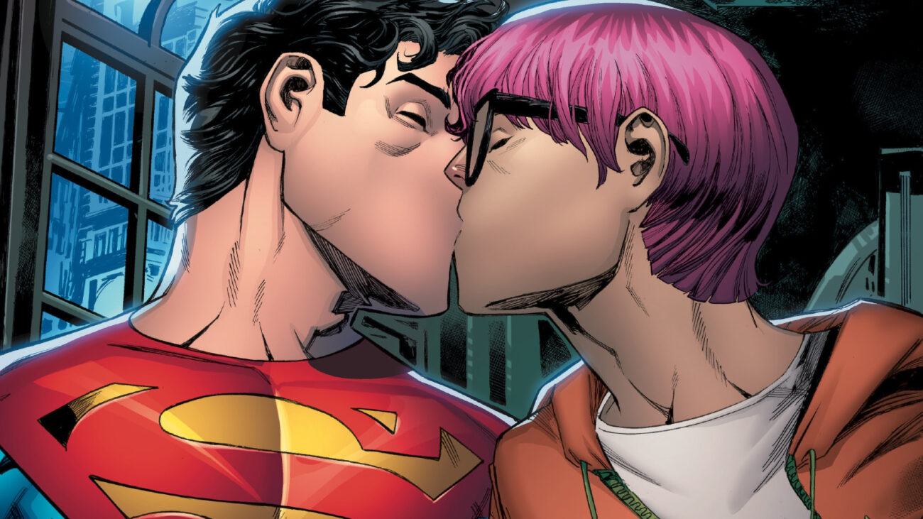 Jon Kent and Jay Nakamura kissing