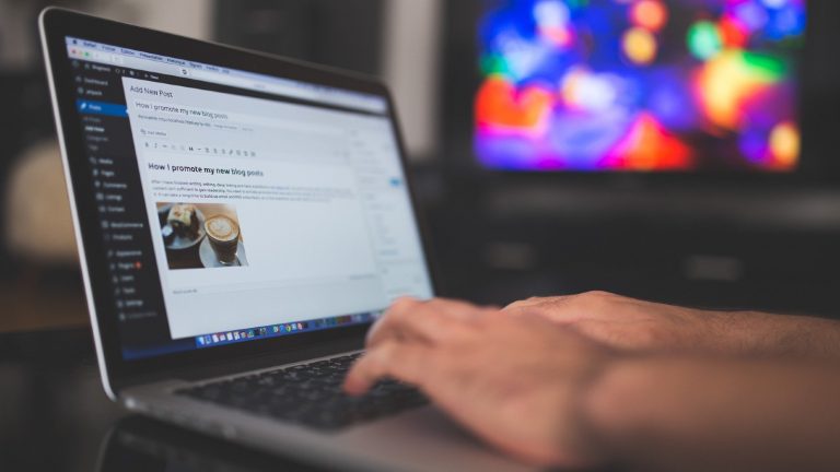 WordPress on a laptop