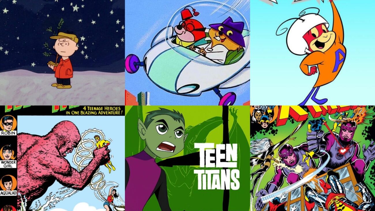 Charlie Brown Christmas, Secret Squirrel, Atom Ant, the Teen Titans, Beast Boy, and X-Men