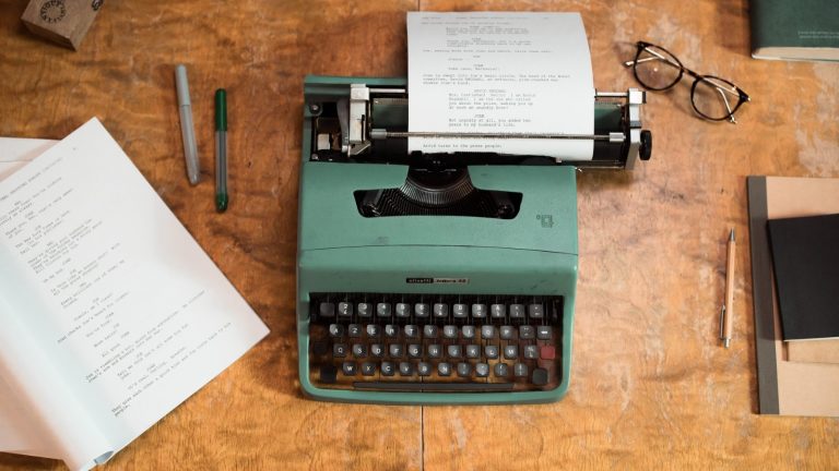 Typewriter on a desk