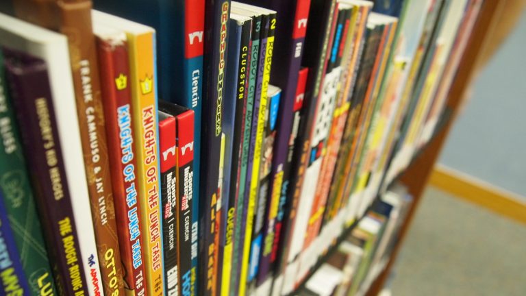 Graphic novels at a library