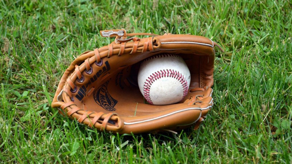 Baseball ball and glove