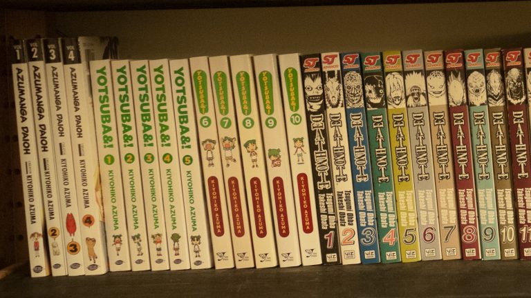 Yotsuba and Death Note manga volumes