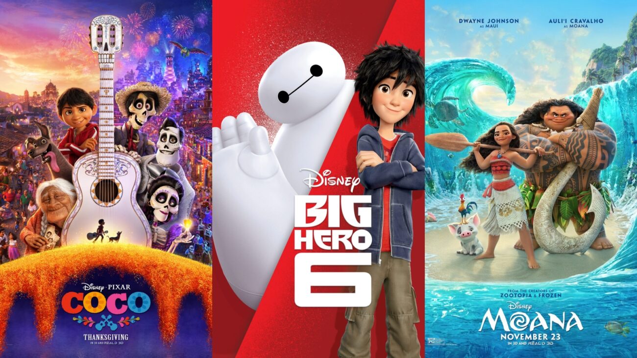 Coco, Big Hero 6, and Moana
