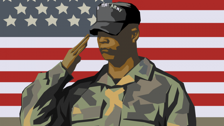 Soldier saluting