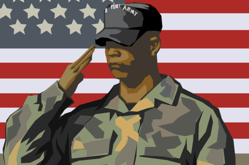 Black military veterans in cartoons