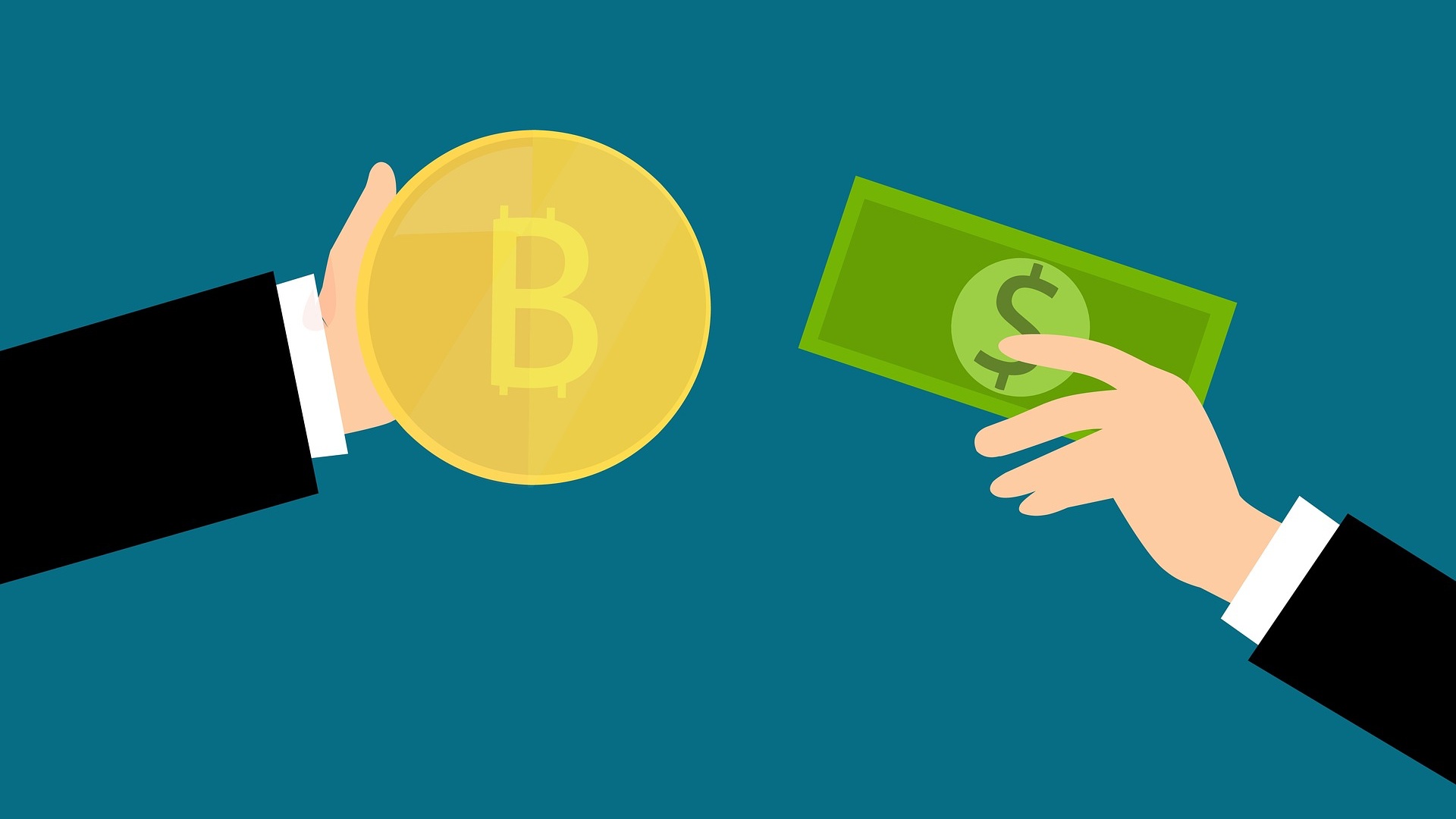 Bitcoin vs regular currency graphic