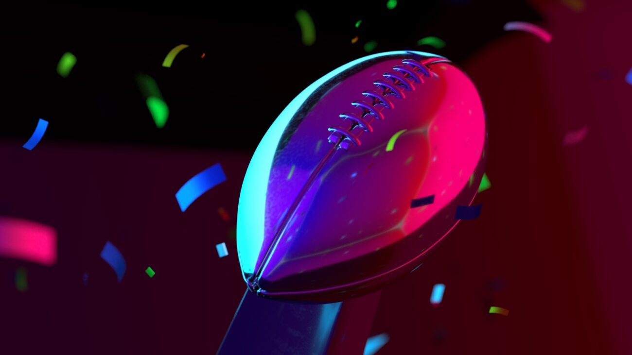 Football with confetti