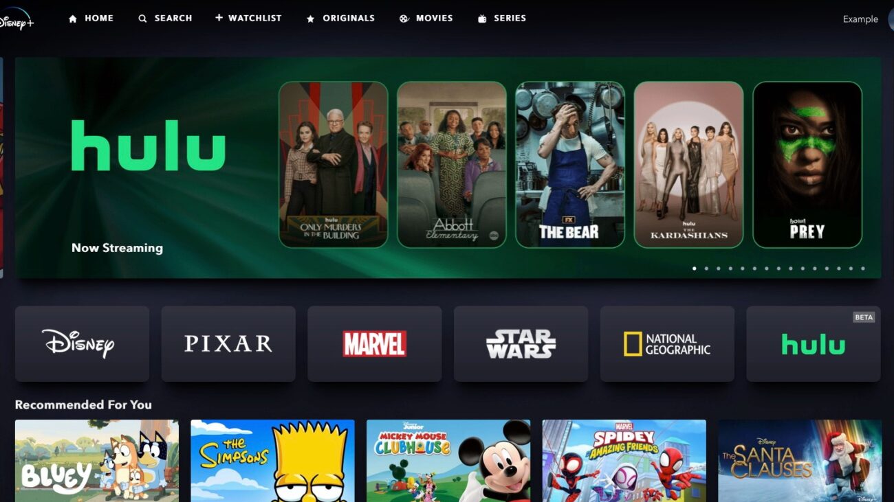 Disney+ main page with Hulu