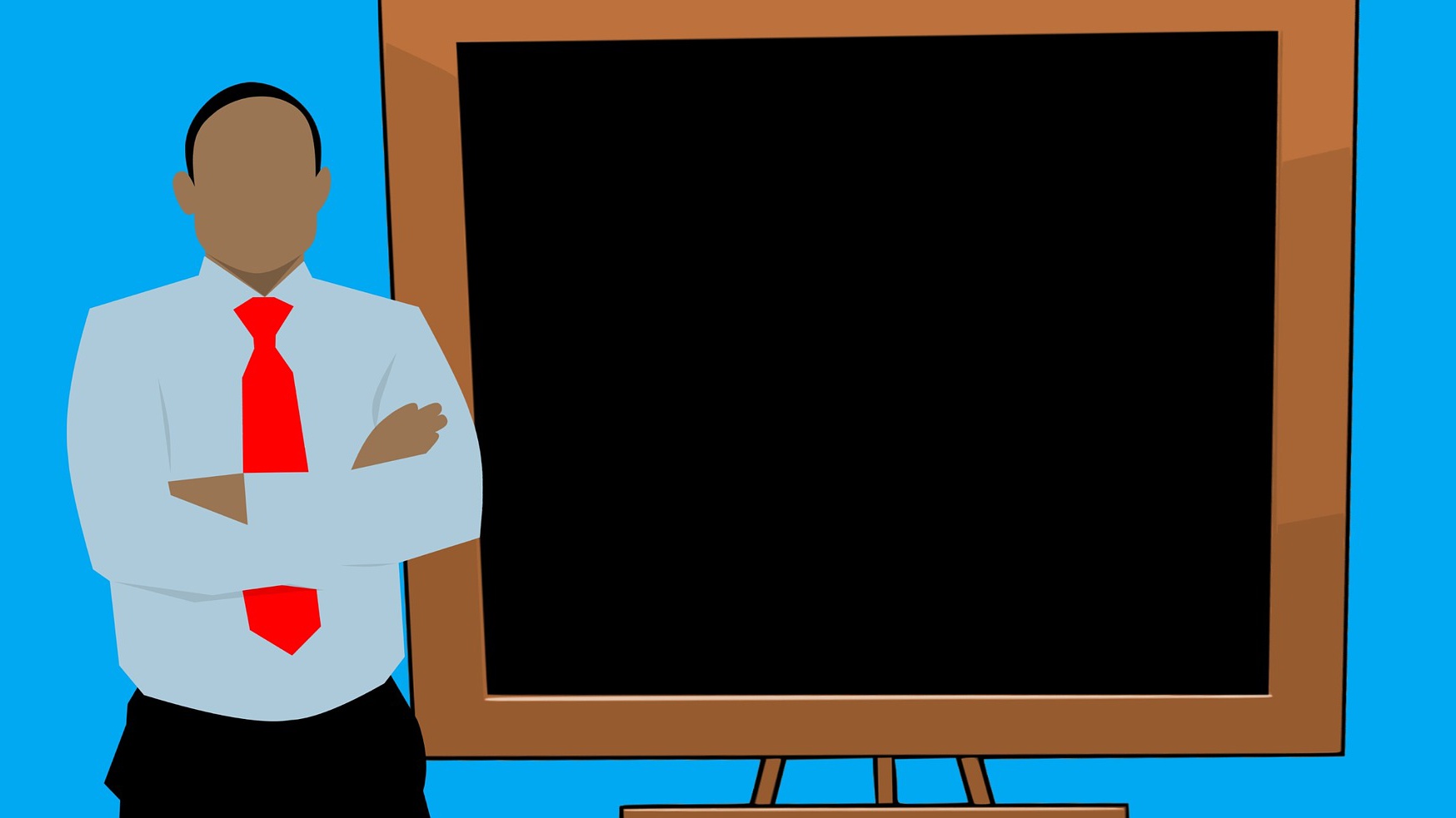 Black person by a chalkboard
