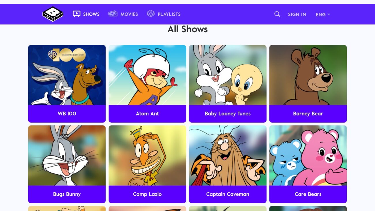 Boomerang TV show page