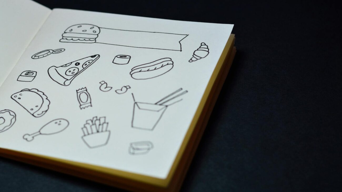 Sketchbook of cartoons