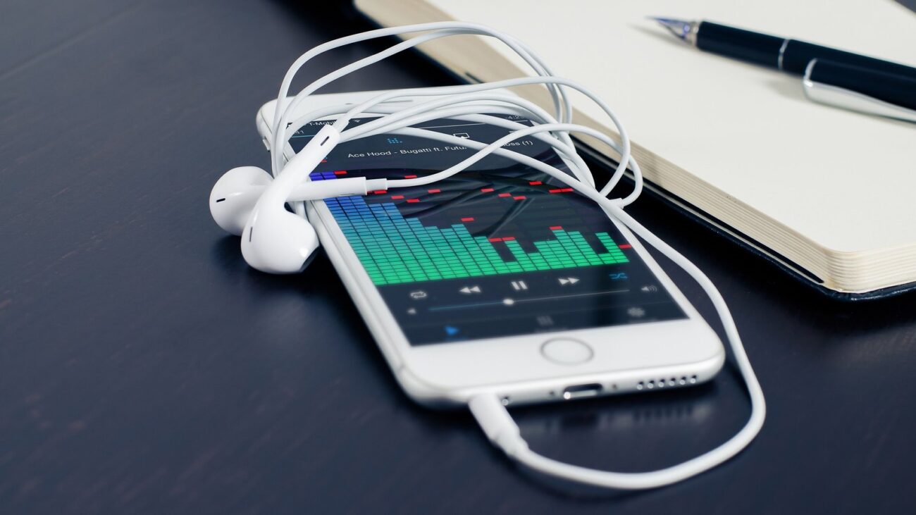 Smartphone with earbuds
