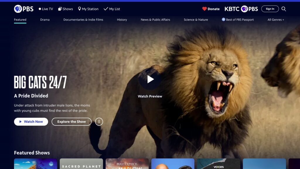 PBS main page