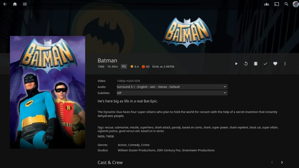 Jellyfin server with Batman (1966)