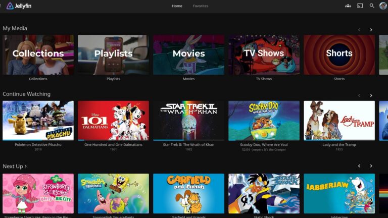 Jellyfin main page