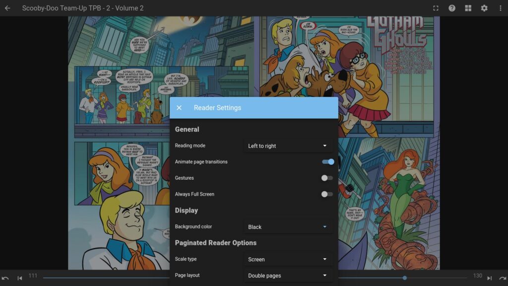 Komga comic and settings