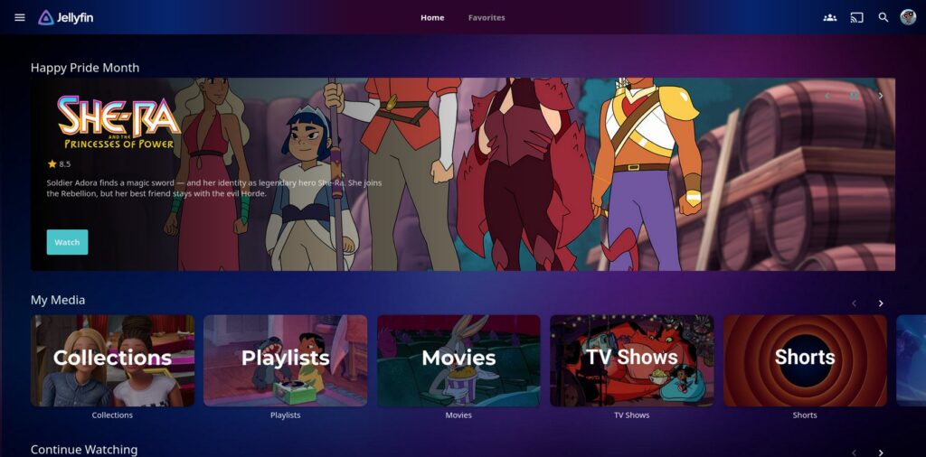 Jellyfin Pride Month main page