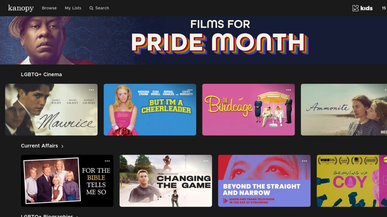 Kanopy Pride Month page